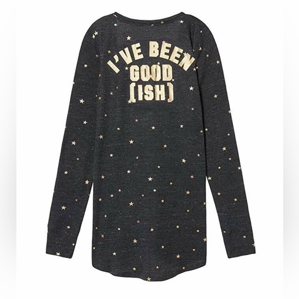Victoria’s Secret PINK “ I’ve been goodish”playful cheeky holiday sleep shirt L